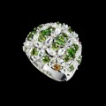 Diopsid Ring Natur Silber 925 Größe 16