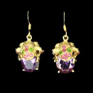 Ohrringe aus 925er Silber Rubine natürliche Amethyste