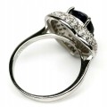 Ring Saphir Silber 925 natürliche Größe 17 Zirkonia