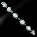 Natürliches Larimar Armband mit Zirkonia Silber 3