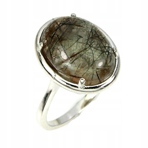 Natur Ring 925er Silber Quarz Größe 18,5