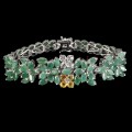 Armband Naturtopas Smaragde Saphire 925