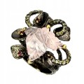 Ring 925 Quarz Peridot Rhodolith Größe 17,5