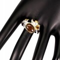 Citrin Ammolith Ring Silber 925 Größe 15,5