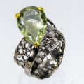 Diopsid Silber Amethyst Ring 925 Größe 21,5