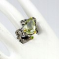 Diopsid Silber Amethyst Ring 925 Größe 21,5