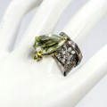 Diopsid Silber Amethyst Ring 925 Größe 21,5