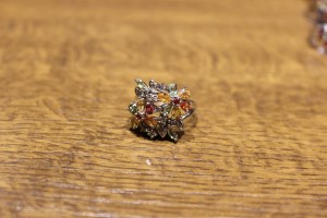 Songea Padparaja Saphir Ring mit Zirkonia Größe 17
