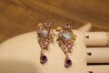 Schöne Ohrringe 925 Prehnit Amethyste Saphire