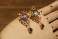 Schöne Ohrringe 925 Prehnit Amethyste Saphire