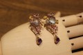 Schöne Ohrringe 925 Prehnit Amethyste Saphire
