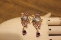 Schöne Ohrringe 925 Prehnit Amethyste Saphire