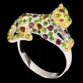 Ring natürliche 925 Silber Rhodolit Granate Größe 18