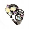 Amethyst Opal Ring Silber 925 Größe 15