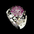 Ring 925 Silber Rubine Saphire Größe 17