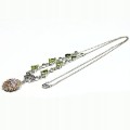 Olivin Halskette aus Sterlingsilber mit Diopsid Saphiren