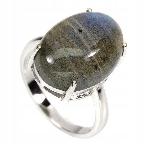 Silberring mit natürlichem Labradorit Größe 16,5