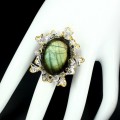 Labradorit Ring 32,92 ct Saphire Größe 16,5