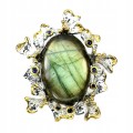 Labradorit Ring 32,92 ct Saphire Größe 16,5
