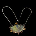 Silberne Saphiren Halskette mit 179,3 ct Labradorit