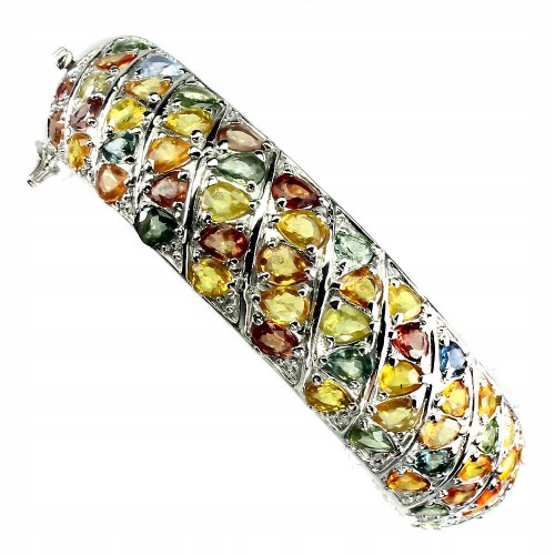 Songea Turmalin Saphire Silberarmband 925