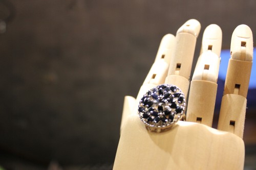 Ring 925 Silber natürliche Saphire Größe 16