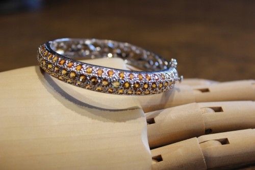 Songea padparaja Saphir Silberarmband 3