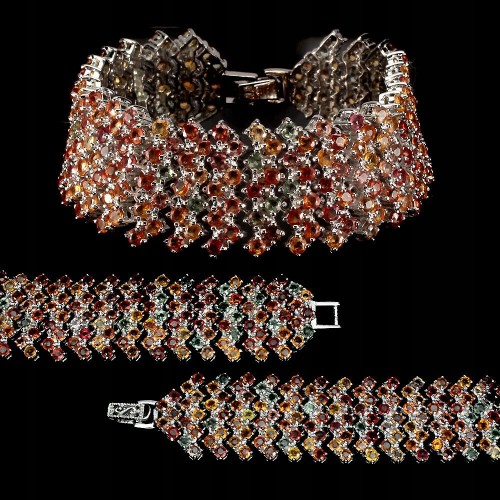 Silberarmband natürliche Saphire zertifiziert