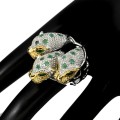 Ring Smaragde Silber 925 Diopsid Größe 16,5