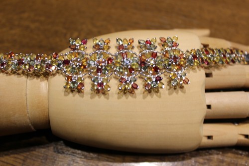 Silberarmband natürliche Saphire zertifiziert