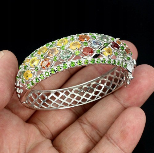 Silberarmband mit natürlichen Saphiren 925 wunderschön