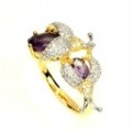 Schöner Ring mit natürlichen Amethysten Zirkonia Größe 14