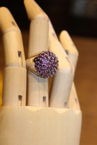 Ring natürlicher Rhodolith Größe 19