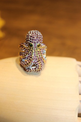 Ring natürliche Diopsid Rhodolithe Größe 19,5