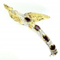 Diopsid Rhodolith Drachen Silberarmband