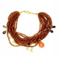 Silberarmband Hessonit (Granat) Amethyst