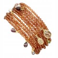Silberarmband mit natürlichen Granat Quarz Perlen