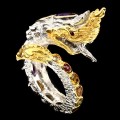 Silberring Amethyst Granat Turmalin Größe 16