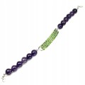 Silberarmband mit natürlichen Diopsid Amethysten