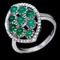 Ring Silber Weißgold Achate neue Größe 14