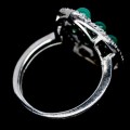 Ring Silber Weißgold Achate neue Größe 14