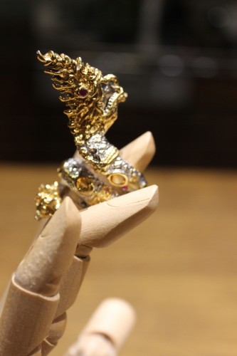 Ring Drache Rubine Citrin Saphire Größe 16,5