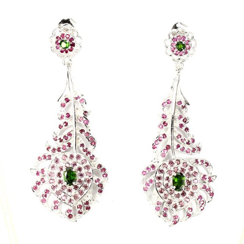 Wunderschöne natürliche Diopsid Rubin Ohrringe