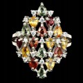 Wunderschöner Ring aus natürlichen Saphiren mit Zirkonia Größe 14
