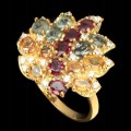 Schöner Ring natürliche Saphire Zirkonia Größe 16,5