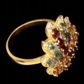 Schöner Ring natürliche Saphire Zirkonia Größe 16,5