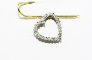 Goldanhänger natürliche Diamanten 0,12 ct Herz