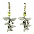 Ohrringe aus Silber mit Peridot Amethyst und Rhodolith