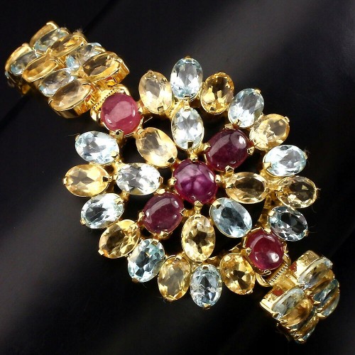 Zertifiziertes Topas Quarz Armband aus Silber