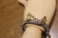 Silbernes Drache Armband mit natürlichen Diopsid Rubinen